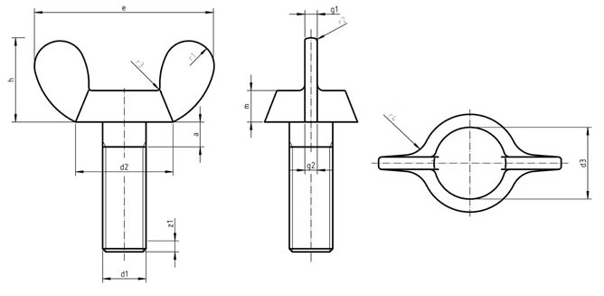 DIN 316 A Wing screws with rectangular wings