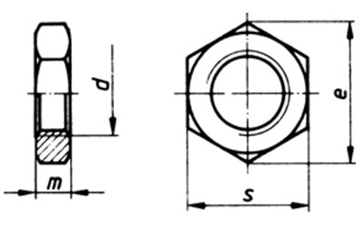 ISO 4035 Hexagon Thin Nuts Chamfered